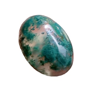 天然水草玛瑙椭形戒面裸石可镶嵌编绳绕线戒指耳钉吊坠手链