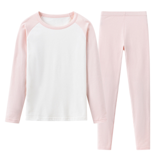 初中学生少女秋衣秋裤套装纯棉女大童保暖内衣高中女生打底棉毛衫