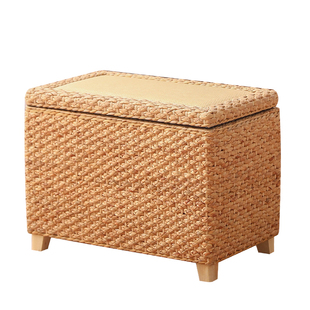 藤编储物凳子收纳凳坐箱入户门口长条换鞋凳轻奢高级感沙发凳实木
