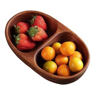 南美胡桃木实木果盘家用坚果零食盒水果盘茶点果盆客厅分格双格碗