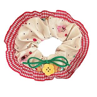 儿童韩系蕾丝花边大肠发圈小女孩丸子头皮筋发绳女童扎发头绳头饰