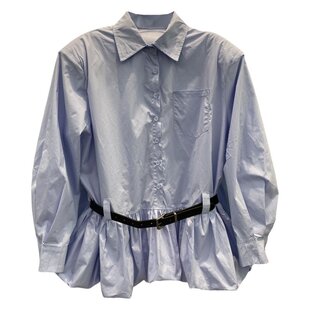 春季新款小个子气质长袖衬衫短裙女设计感收腰显瘦蓬蓬裙连衣裙潮