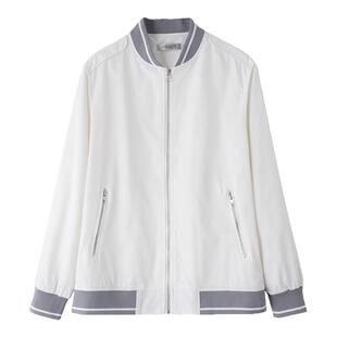 2025春季新款黄景瑜同款夹克男士立领帅气飞行棒球服白色外套潮男