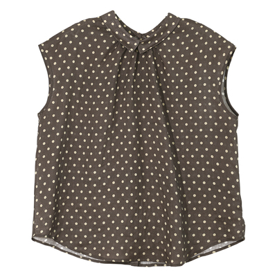 GESGOO复古文艺波点翻领苎麻衬衫