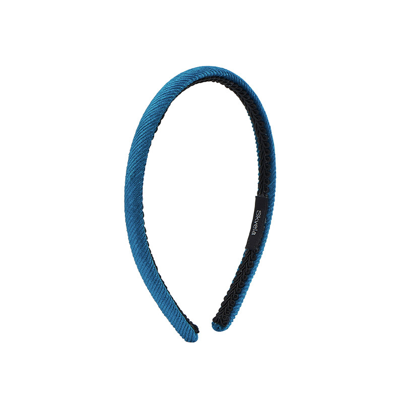 Skvela/法式绒面平绒细款发箍压发头饰女士 阿黛尔松石绿洋气发卡