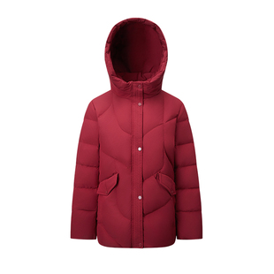 千仞岗2025秋冬新款短款羽绒服连帽加厚保暖简约送妈妈女款外套