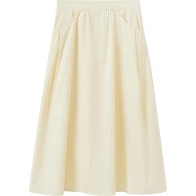 播黄色法式松弛感半身裙女秋季新款好看漂亮气质长裙DDS3BD5006