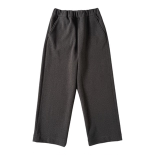 包税包邮日本etreneant上质双面呢羊毛抗风高腰厚款垂感宽松长裤