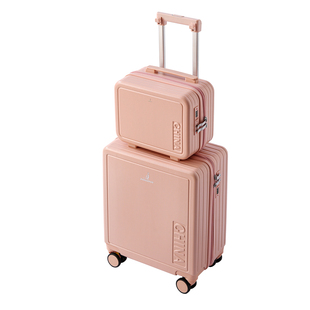 袋鼠20寸的行李箱登机拉杆女2025新款高颜值小型子母款拉链粉色小
