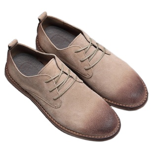 秋季马丁靴男低帮软底百搭男鞋真皮磨砂反绒皮复古皮鞋休闲英伦鞋