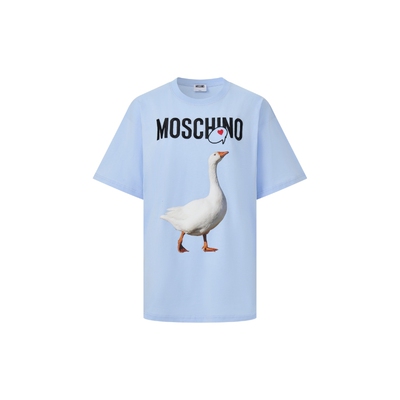 【分期免息】Moschino/莫斯奇诺  女士大鹅爱心印花棉质圆领T恤