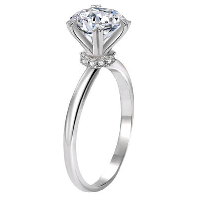 莫桑石简约四爪皇冠戒指