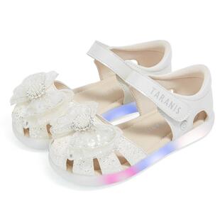 泰兰尼斯meta女童艾莎公主凉鞋夏季新款小女孩水晶鞋软底闪灯单鞋