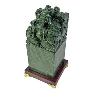 精工泰山墨玉玉玺玉印摆件客厅书房办公室装饰送朋友领导同事礼品