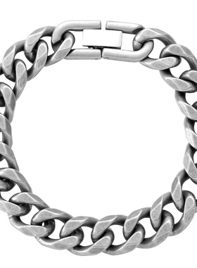 欧美嘻哈古巴手链男钛钢不掉色
