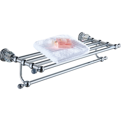 欧式水晶毛巾架银色80cm轻奢定做