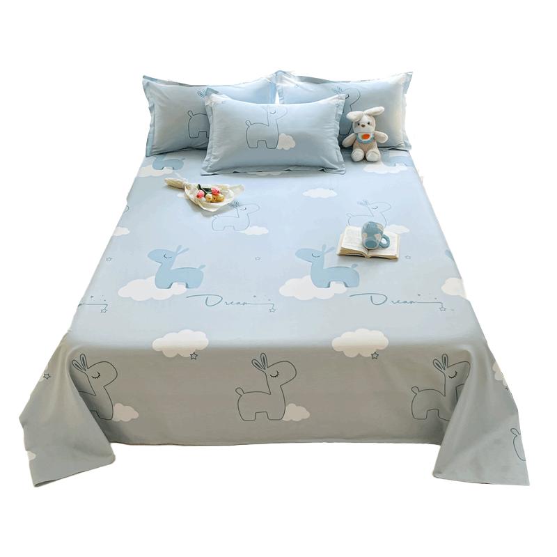 纯棉床单单件100全棉学生宿舍单人被单枕套三件单独儿童双人加厚