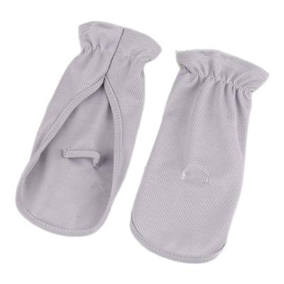 防晒手套女士开车专用夏季薄款短款骑电动车遮阳冰丝露指遮手背白