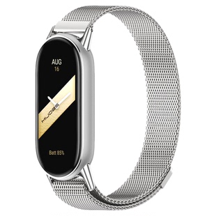 米布斯适用小米手环10/9/8表带腕带编织金属卡扣磁吸硅胶真皮米兰表链nfc智能运动手表带快拆尼龙新款男女