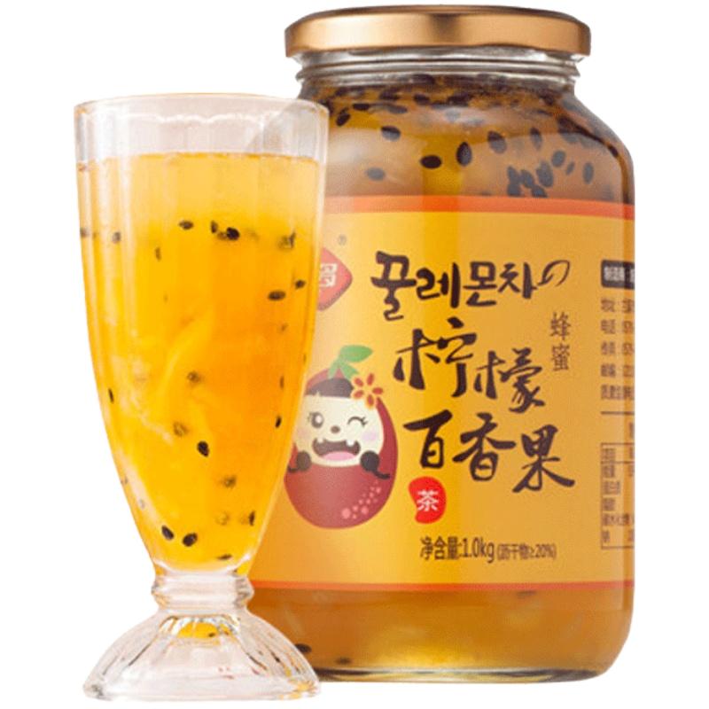 福事多蜂蜜柚子柠檬百香果茶1kg罐装冲泡冲饮水果茶泡水喝的饮品