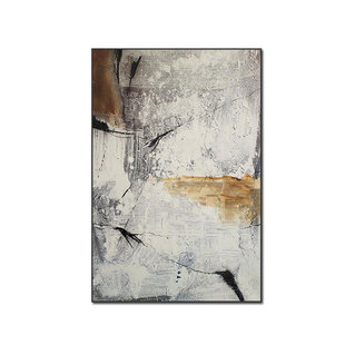 现代侘寂风客厅装饰画民宿酒店房间卧室挂画软装油画布无框画定制