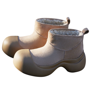 Le' Murmure 波浪厚底的建筑诗学_羊卷毛套筒及踝冬靴 时髦雪地靴