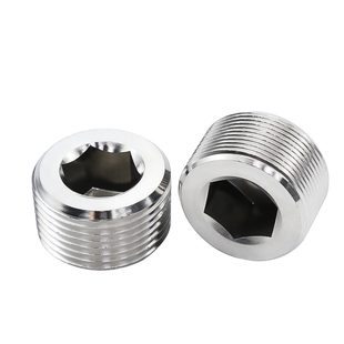 304不锈钢内六角堵头外丝油塞螺塞外牙螺堵1分2分3分4分6分1寸2寸