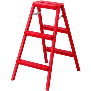 日本长谷川铝合金折叠梯子三步家用轻便人字梯凳摄影厨房凳SE-8红