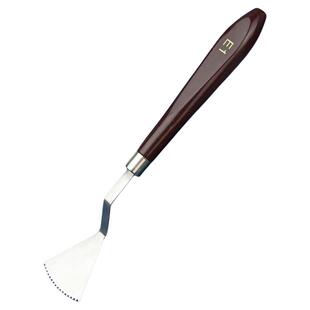 油画棒刮刀套装美术绘画水彩画丙烯水粉颜料肌理调色刀小号红木柄不锈钢刀头尖头平头花刀锯齿异形刮刀工具