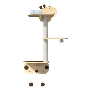 实木猫爬架墙壁式小户型不占地猫咪攀爬架观景台上墙吸盘挂门家用