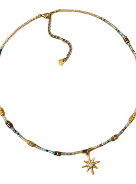 新中式星芒串珠项链轻奢小众