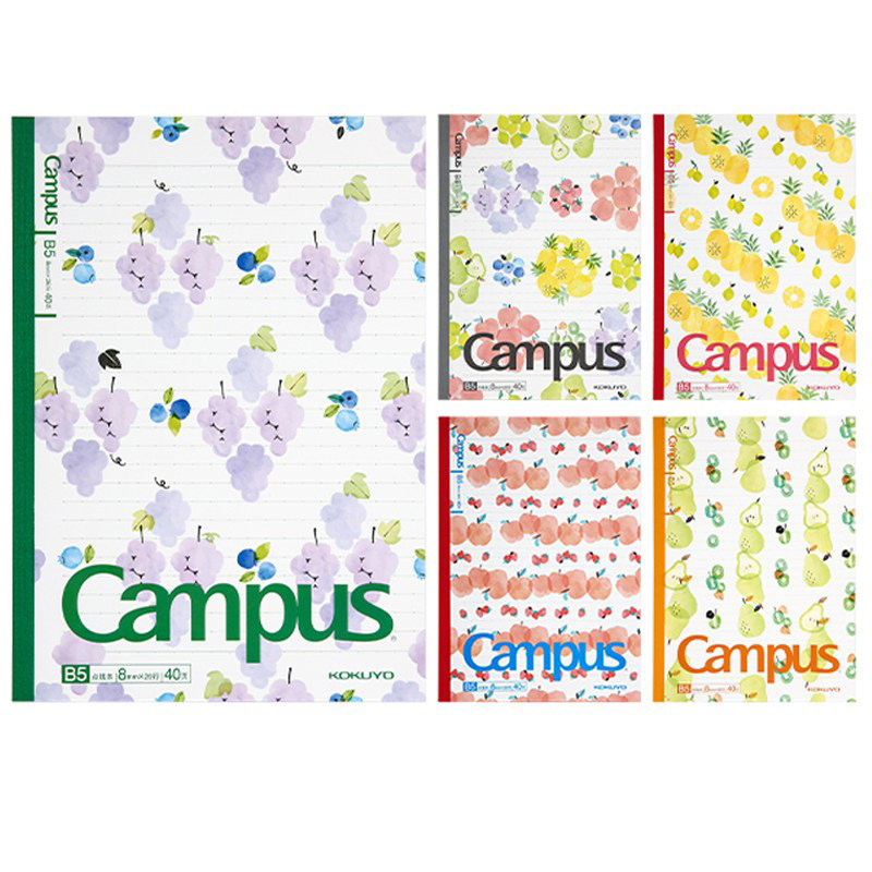 日本KOKUYO国誉限定款Campus水果本笔记本子8mm点线横线A5软面抄B5无线装订笔记本大学生记事本文具