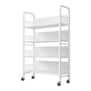 书架落地置物架可移动带轮儿童小书柜多层家用简易铁艺推车收纳架