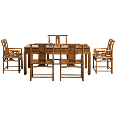 鸡翅木组合中式风仿古功夫茶桌