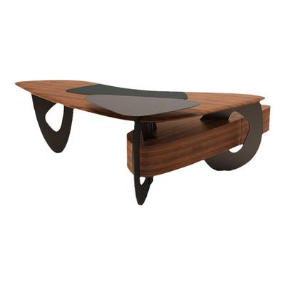 高端品牌泰柚饰面意式轻奢办公桌