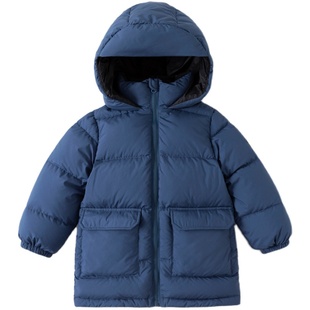 【三防】男童冬季羽绒服长款女童外套加厚宝宝冬装外出儿童厚衣服