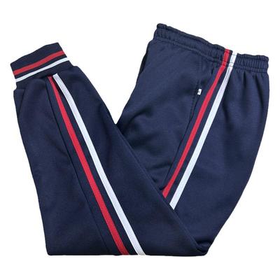 藏蓝白红束脚秋冬厚款加绒加厚男女通用加肥加大宽松防风校服裤子