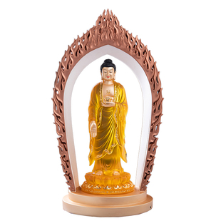 东林大佛像家用礼佛寺庙摆件三宝佛像树脂贴金水琉璃庐山阿弥陀佛
