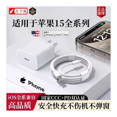 适用iPhone苹果快充插头充电器线