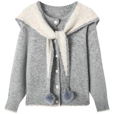 慕兔带披肩针织开衫两件套