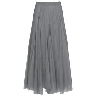 【商场同款】BBLLUUEE/粉蓝衣橱2025冬装优雅曼妙蓬松网纱半身裙