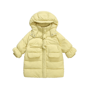 女童2025新款洋气超好看轻薄羽绒服冬季女宝宝过膝中长款加厚外套