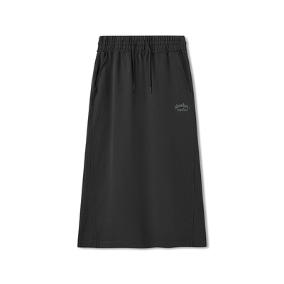 斯凯奇女针织中长款裙子春季时尚百搭半身裙直筒裙宽松显瘦长裙