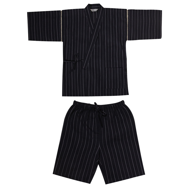 新款日式男士家居甚平夏季日本和风系绳纯棉浴衣汗蒸套装睡衣薄款