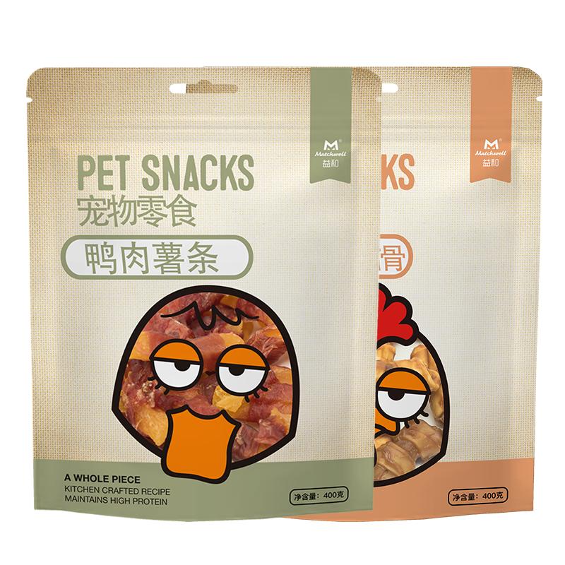益和鸭肉缠薯条狗狗零食磨牙棒幼犬洁齿训练小型犬宠物零食400g