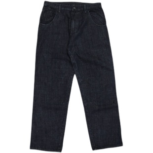 JORDAN飞人AJ1代KOBE科比乔丹AJ休闲立体剪裁直筒宽松黑色牛仔裤