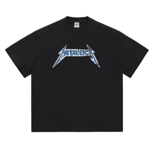 熱石俱乐部HOTSTONES摇滚T恤Metallica金属乐队LOGO潮牌棉短袖
