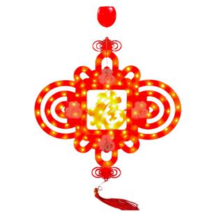 马年春节发光中国结阳台五福字灯笼过年家用室外装饰挂件电池彩灯