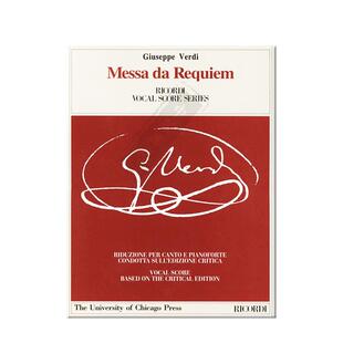 威尔第安魂曲 声乐总谱 钢琴缩谱 里科尔迪原版乐谱书 Ricordi Verdi Messa di Requiem Vocal Score HL50098060