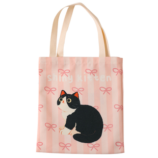 川岛屋帆布袋购物袋大容量手提袋上班通勤学生装书可爱便携帆布包